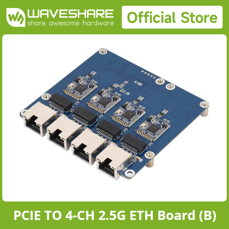 Raspberry Pi 4 - Waveshare PCIe TO 4-Kanal Gigabit /