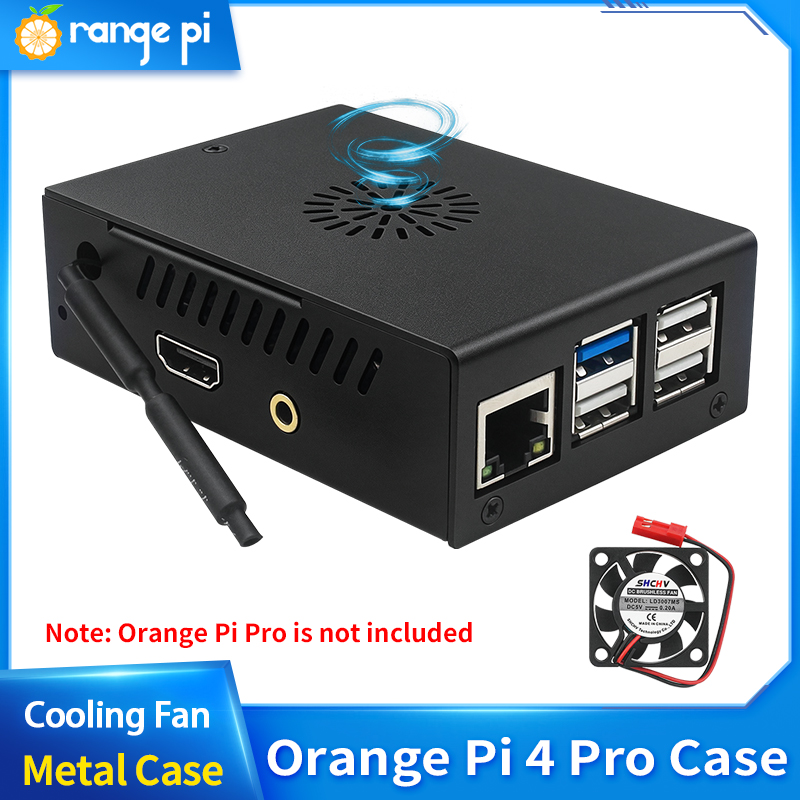 Pi 4 Case - Orange Pi 4 Pro Metallgehäuse Schwarze