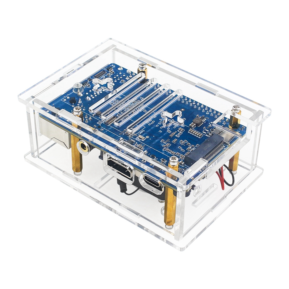 Pi 4 Case - B27B Kühlventilator und Acryl-Schutzhülle für Orange