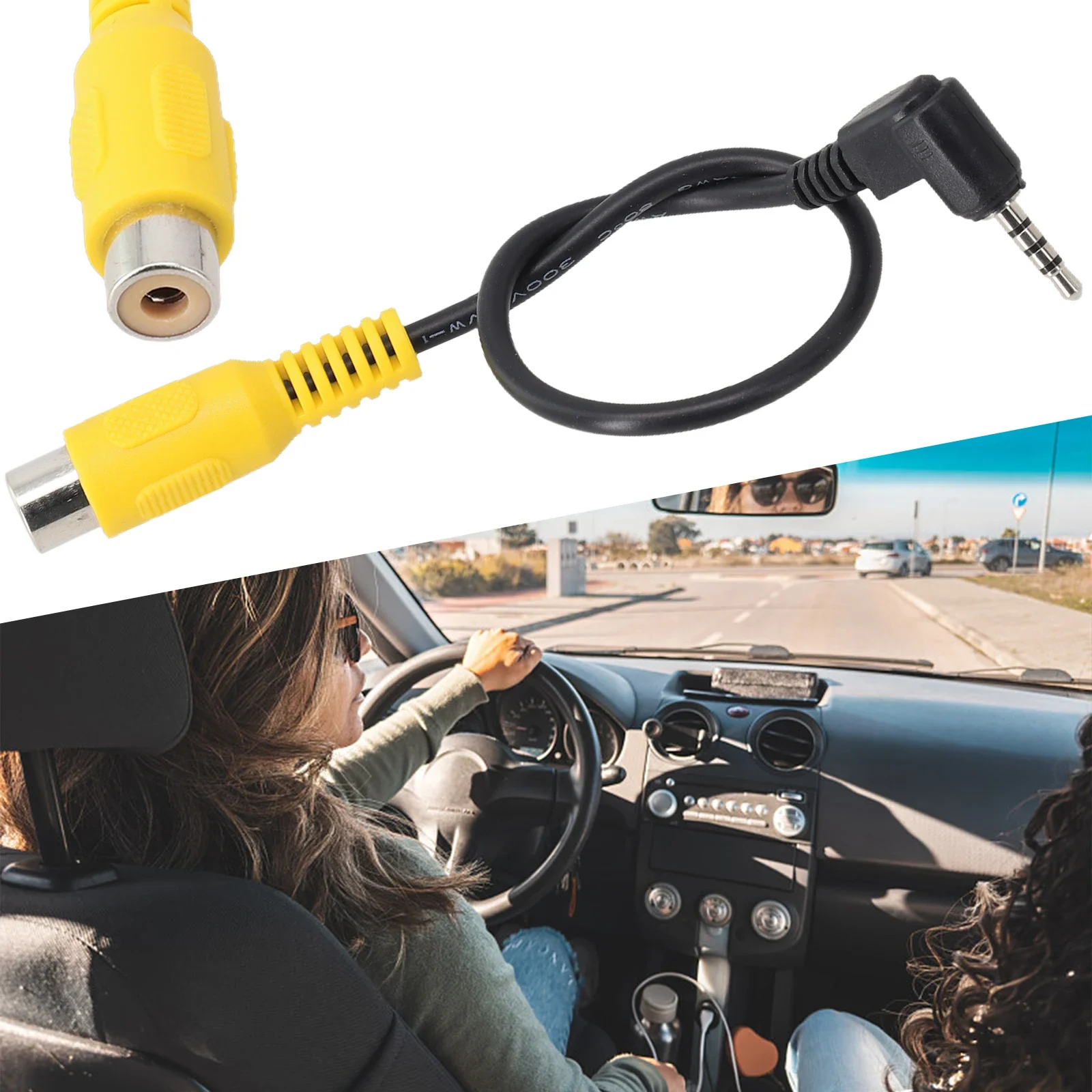 Pi Camera Cable - Auto-Navigations-Videokabel GPS-Kamera-Konvertierungskabel RCA zu 2,5 mm