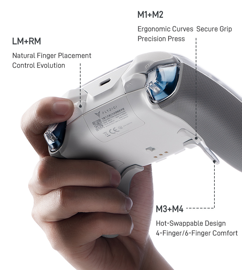 Pi 5 Case - Gaming-Controller Kabelloses Gamepad Elite Force-Feedback-Trigger Unterstützt