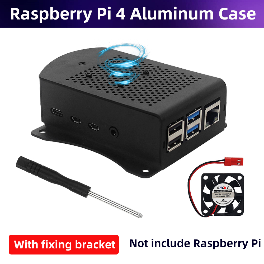 Pi 4 Case - Raspberry Pi 4, Gehäuse aus Aluminiumlegierung,
