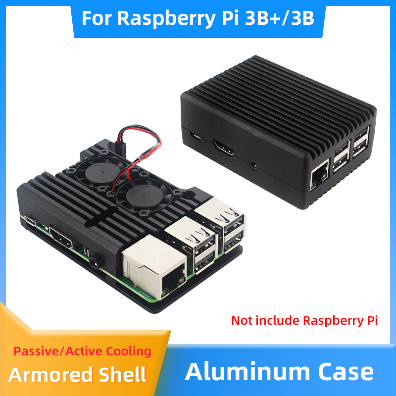 Pi Cooler - Raspberry Pi 3B+ 3B Aluminiumgehäuse, aktive