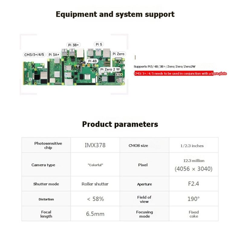 IMX378-190 12,3MP Kamera Fishe – Pi Camera Module Bewertung und Preis