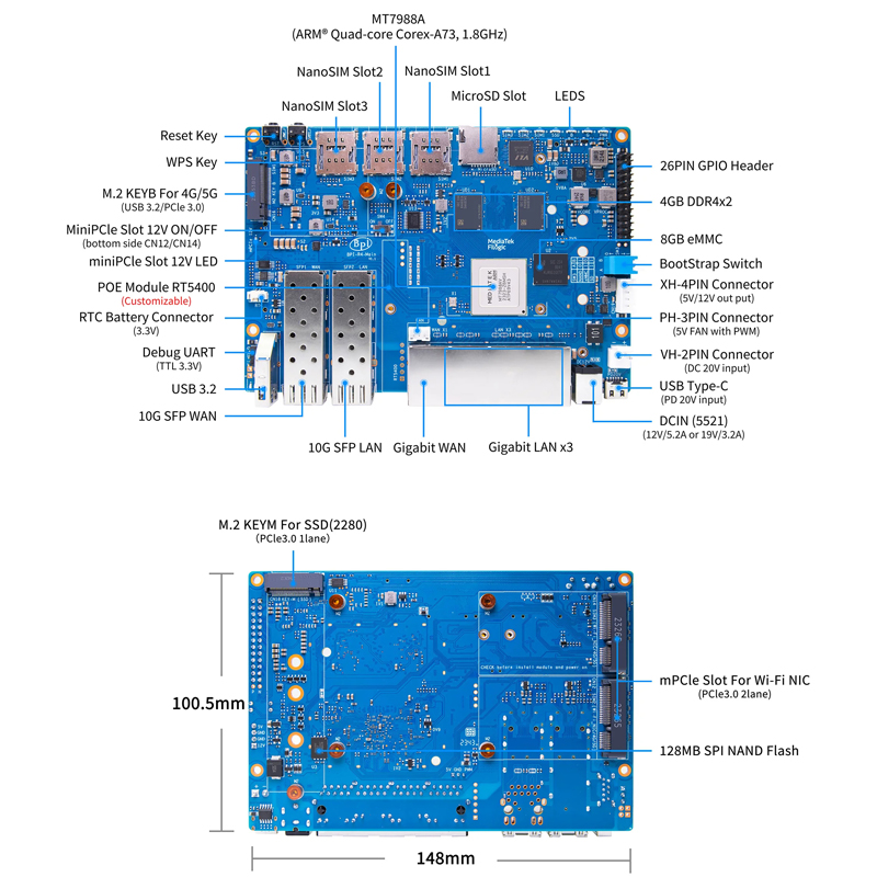 Banana Pi BPI-R4 MediaTek MT79 – Pi Cooler Bewertung und Preis